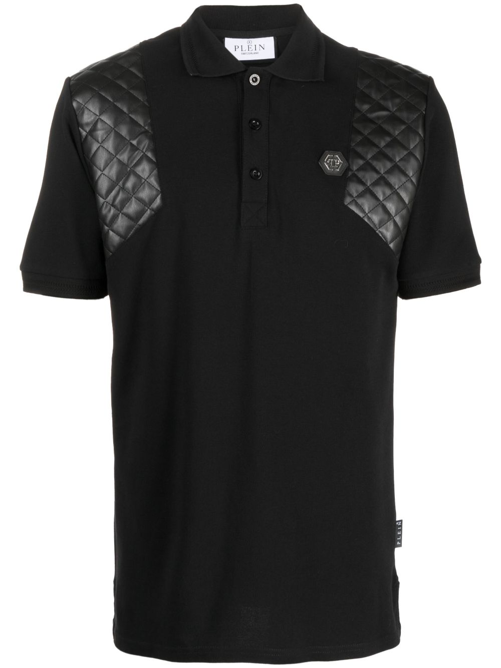 Philipp Plein Skull & Bones 水钻缀饰polo衫 - 黑色