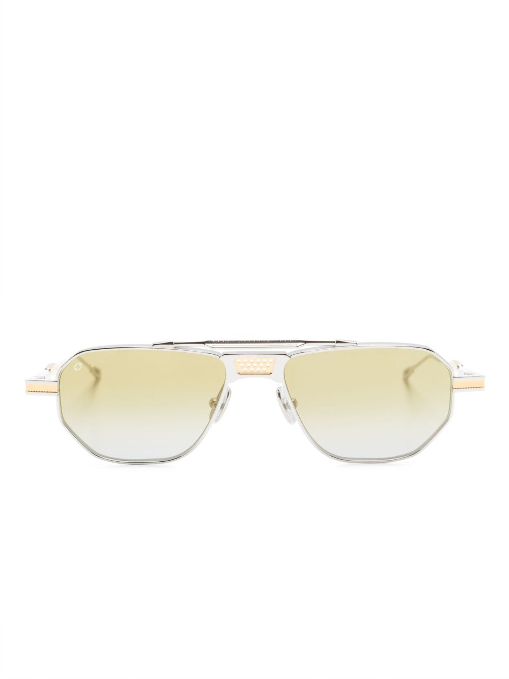 T Henri Eyewear logo印花方框太阳眼镜 - 银色