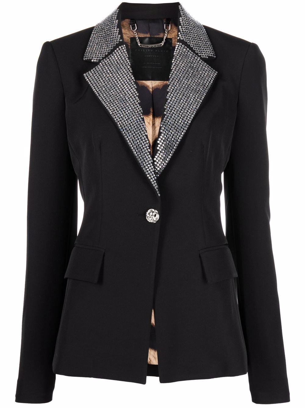 Philipp Plein Cady 晶饰西装夹克 - 黑色
