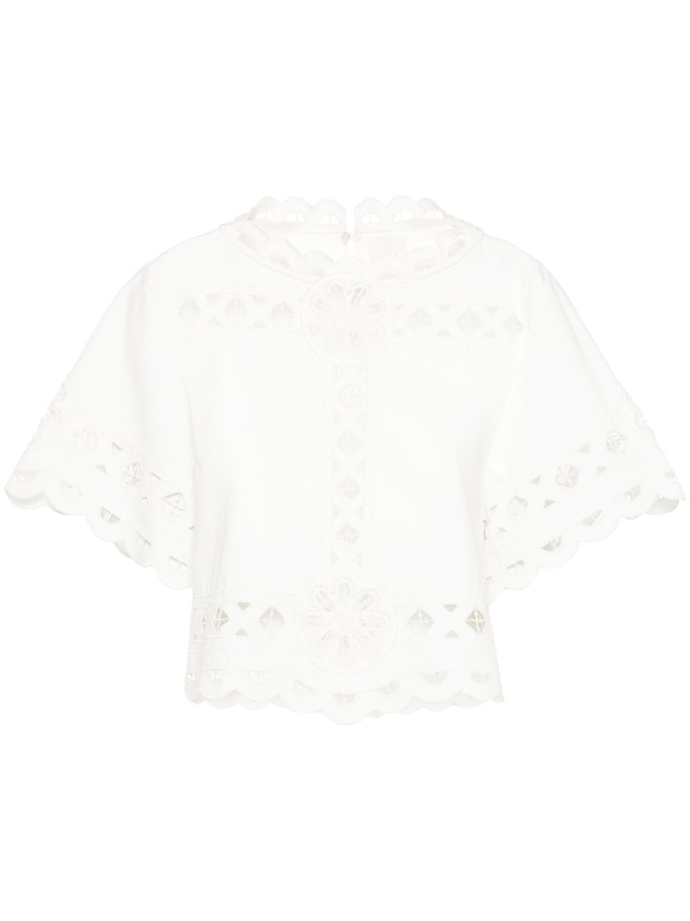 ISABEL MARANT Parissa 钩编针织拼接罩衫 - 白色