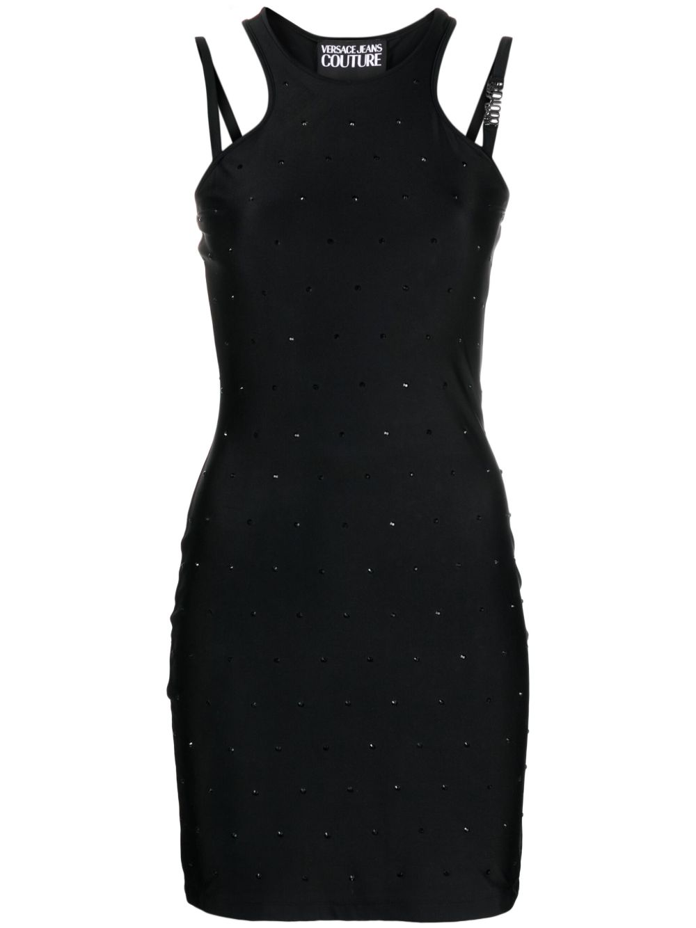 Versace Jeans Couture 水钻缀饰紧身连衣裙 - 黑色