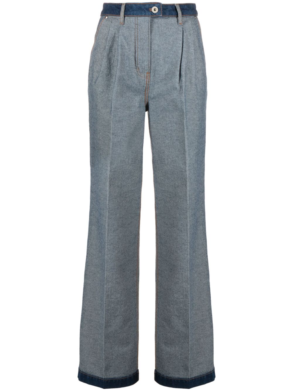 Sonia Rykiel 高腰颠倒设计直筒牛仔裤 - 蓝色