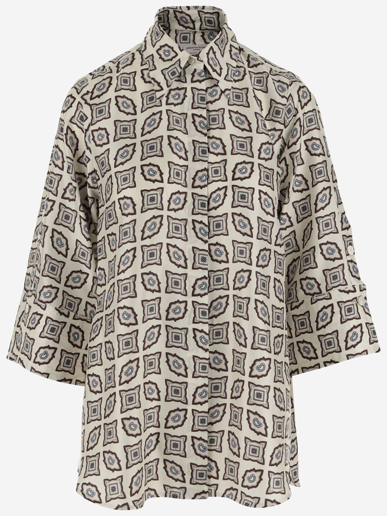 Alberto Biani Silk Shirt With Geometric Pattern