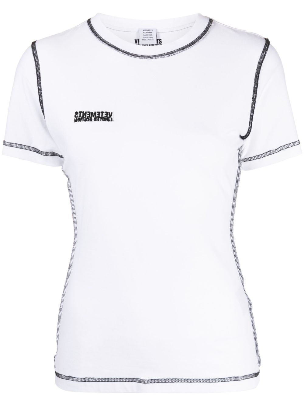 VETEMENTS 标贴弹性棉T恤 - 白色