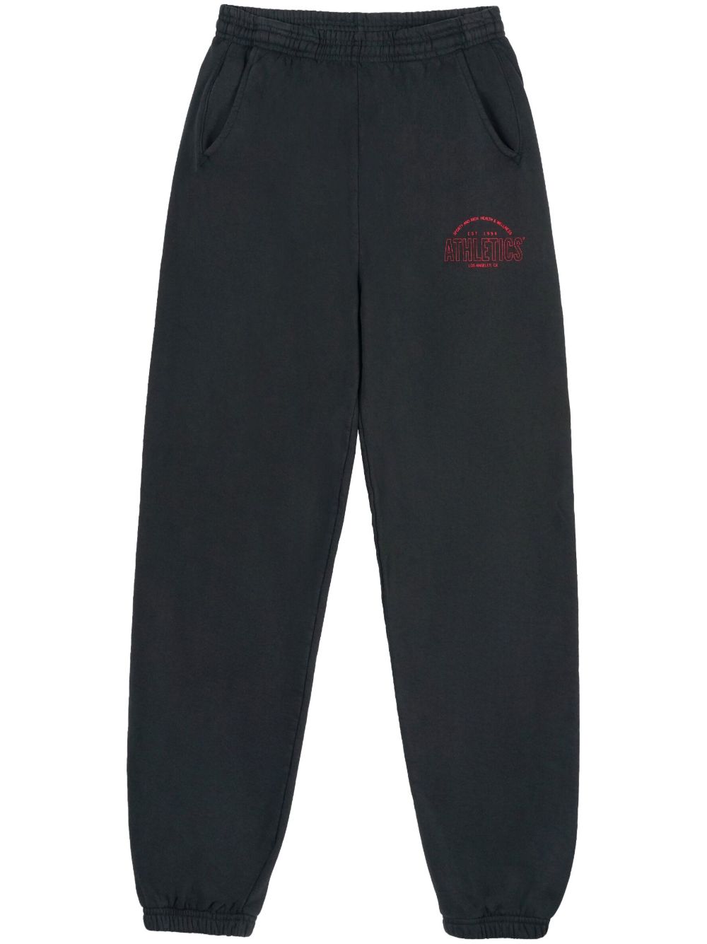 Sporty & Rich Athletic logo印花运动长裤 - 黑色