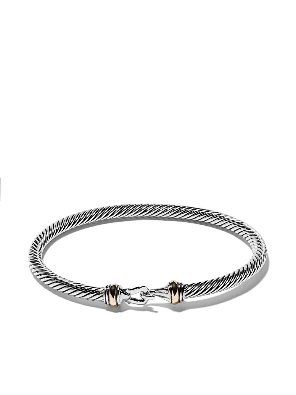 David Yurman 18K黄金纯银 Buckle 手链 - 银色