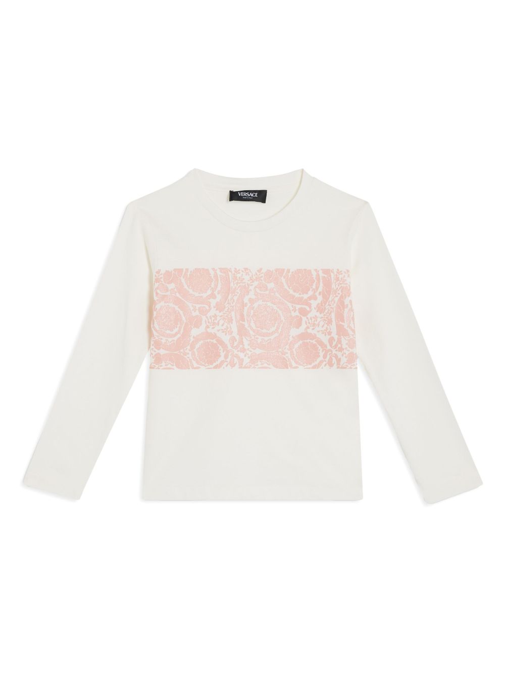 Versace Kids Barocco 印花棉T恤 - 白色