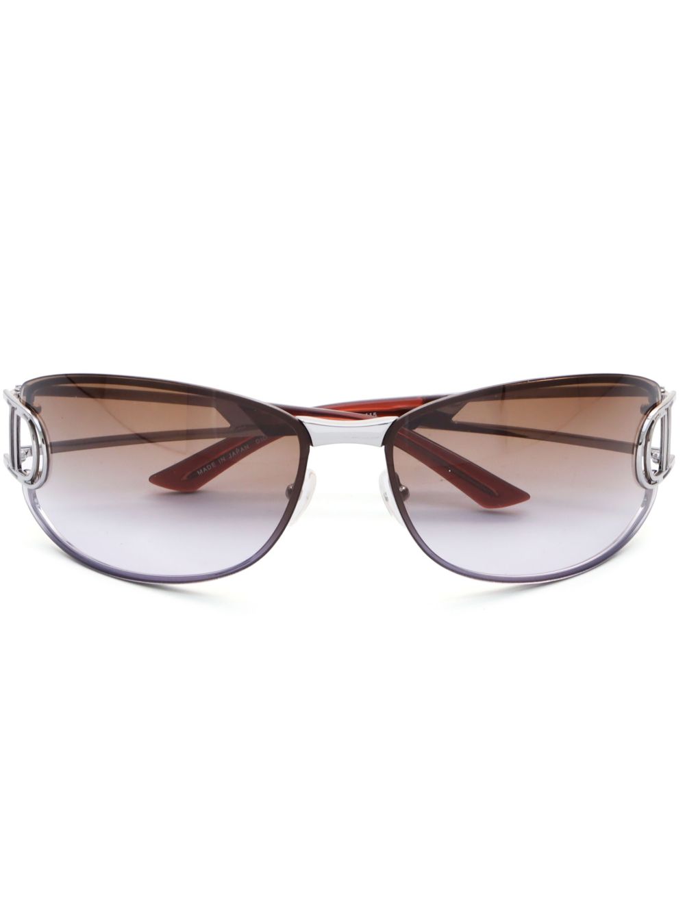Christian Dior Pre-Owned Diorissimo 超大款镜框太阳眼镜 - 银色