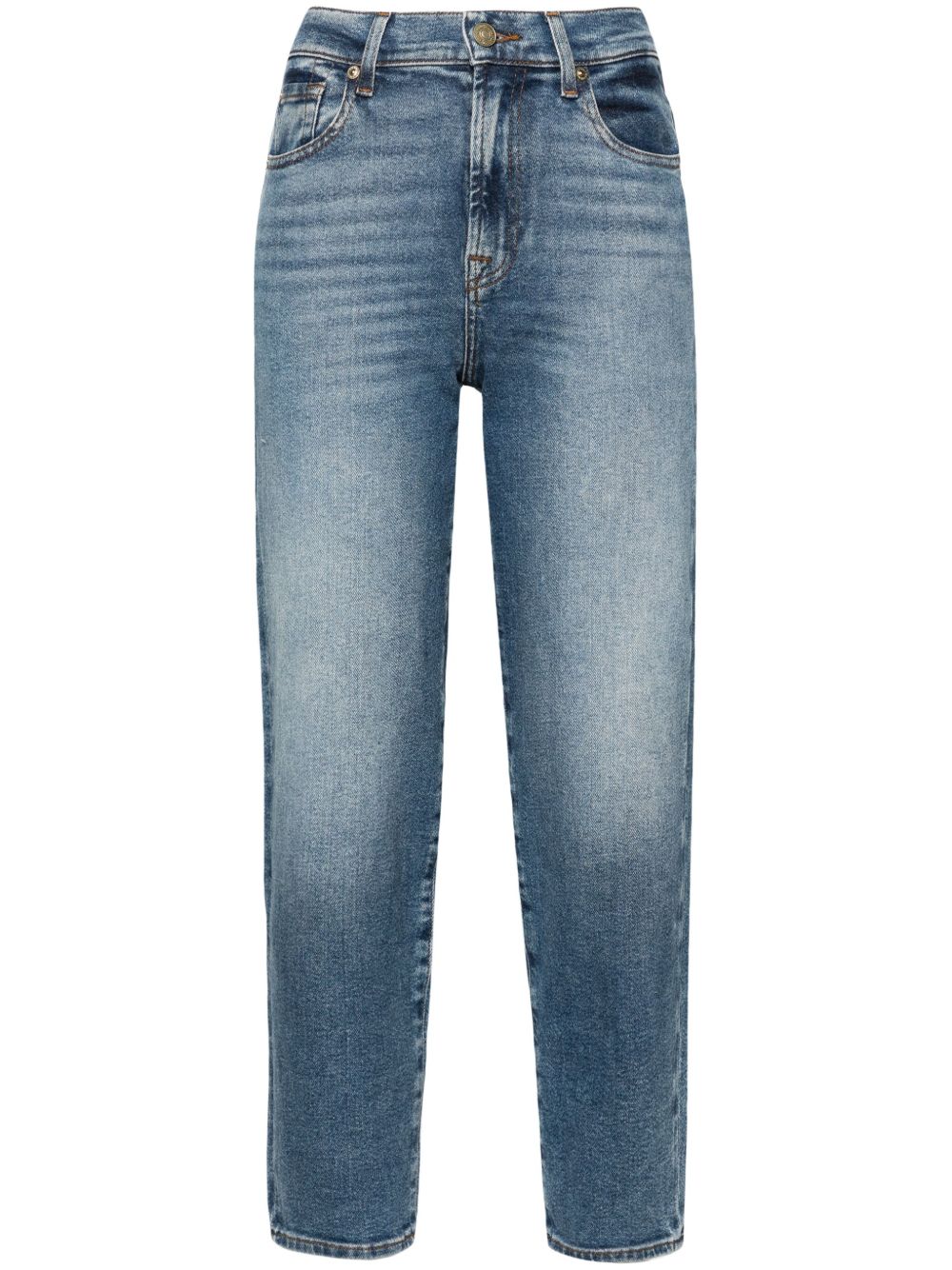 7 For All Mankind Malia 高腰露踝牛仔裤 - 蓝色