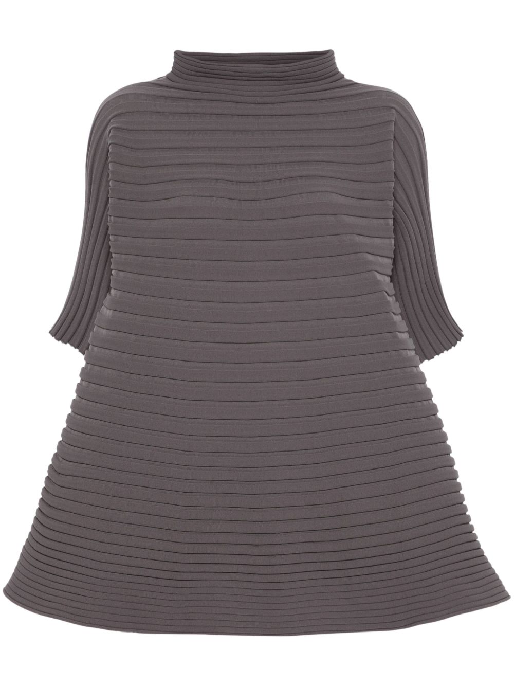 Pleats Please Issey Miyake 罗纹针织上衣 - 灰色