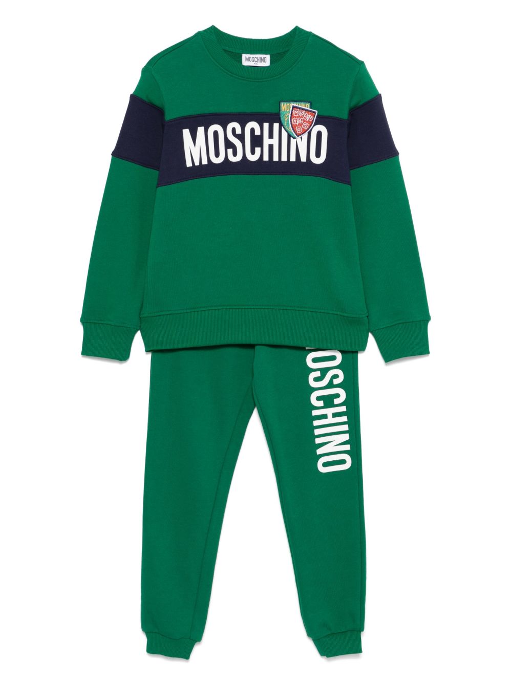 Moschino Kids logo印花运动套装 - 绿色