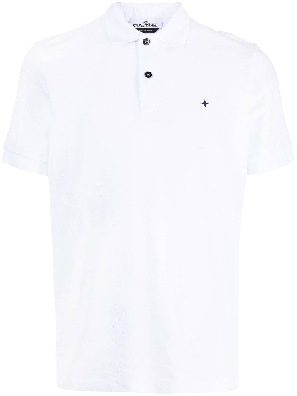 Stone Island logo刺绣polo衫 - 白色