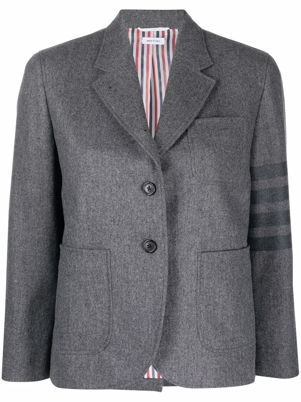 Thom Browne 四条纹单排扣西装夹克 - 灰色