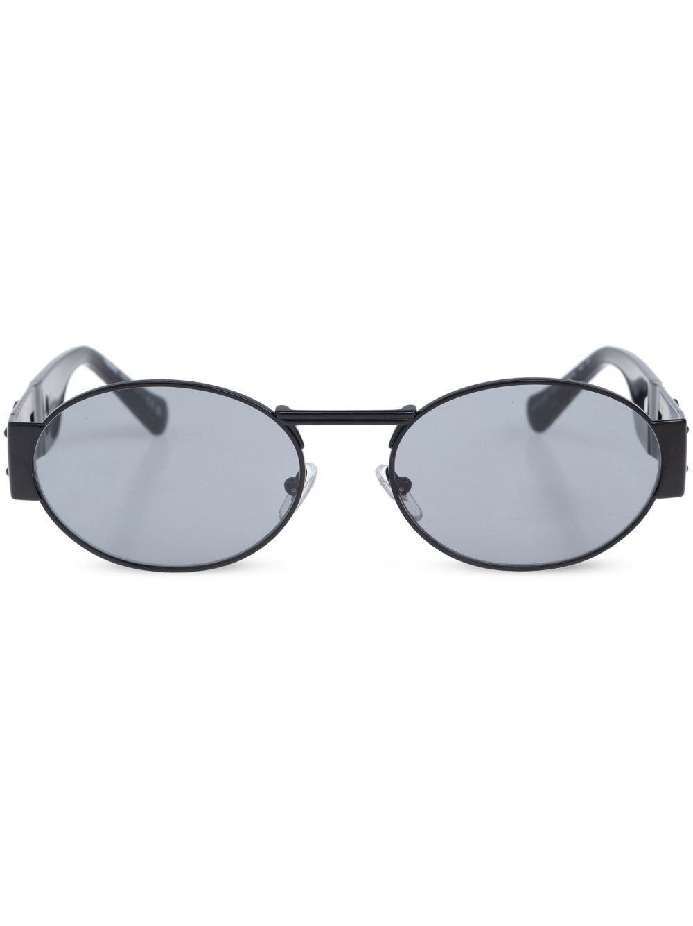 Versace Eyewear 椭圆形框太阳眼镜 - 黑色