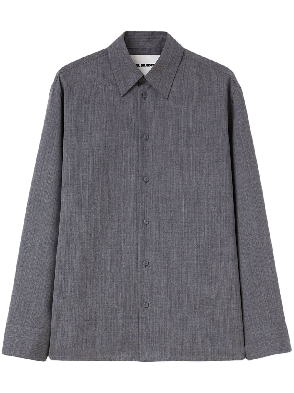 Jil Sander 长袖羊毛衬衫 - 灰色