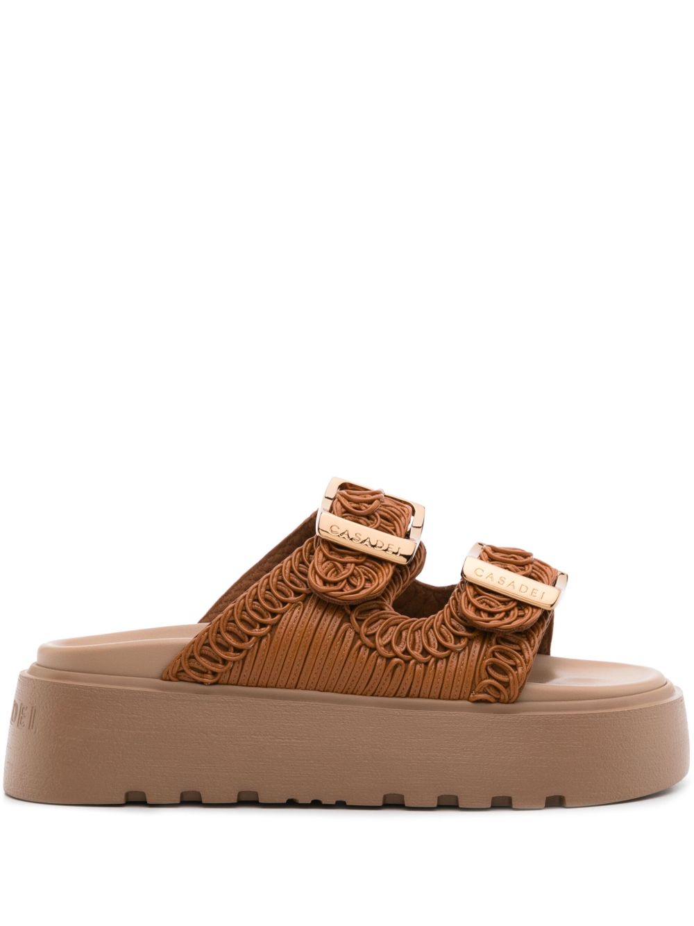 Casadei Birky Ale 厚底拖鞋 - 褐色