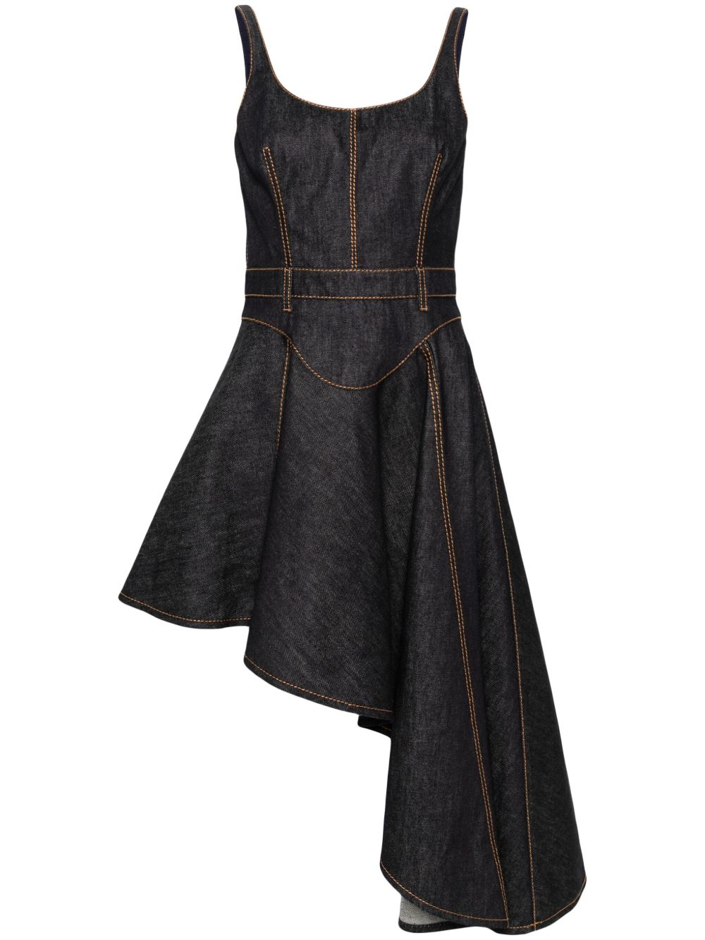 Alexander McQueen 不对称连衣裙 - 蓝色