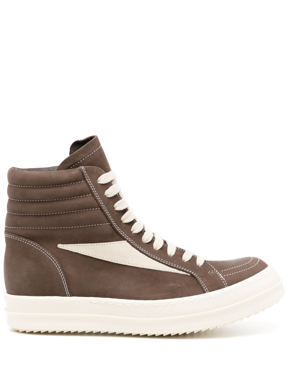 Rick Owens 皮质高帮运动鞋 - 褐色