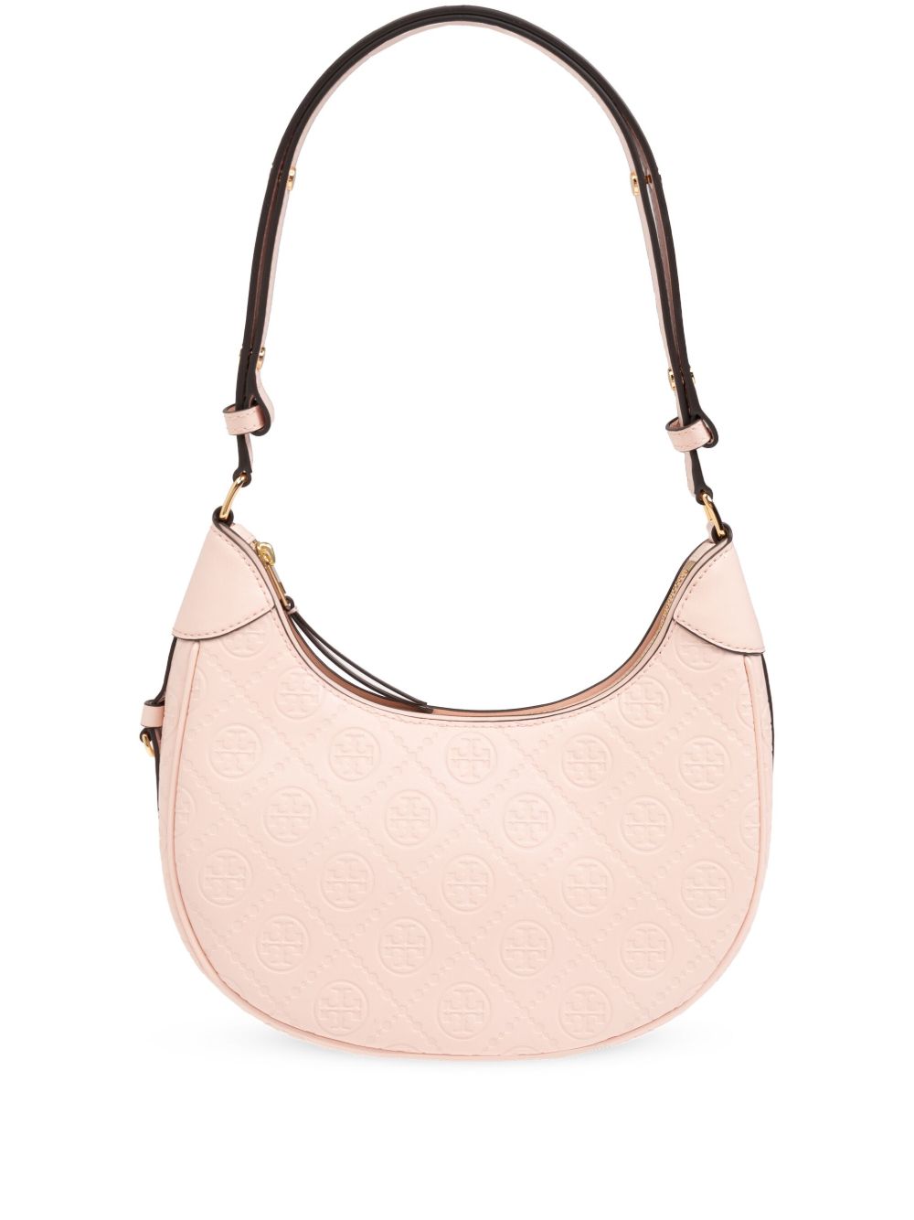Tory Burch T 经典logo皮质单肩包 - 粉色
