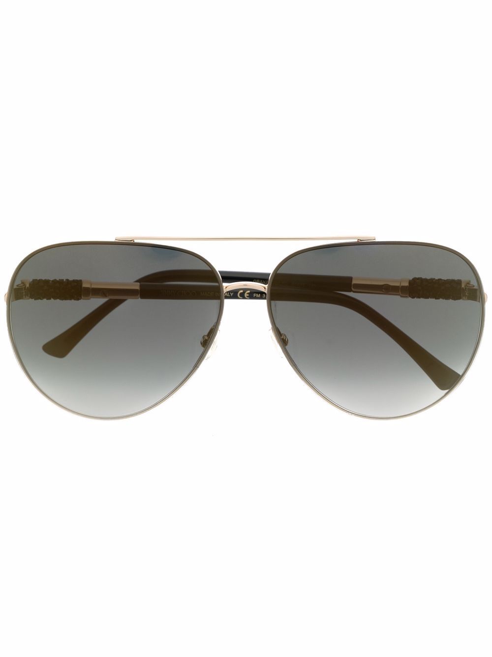 Jimmy Choo Eyewear Gray 飞行员镜框太阳眼镜 - 褐色