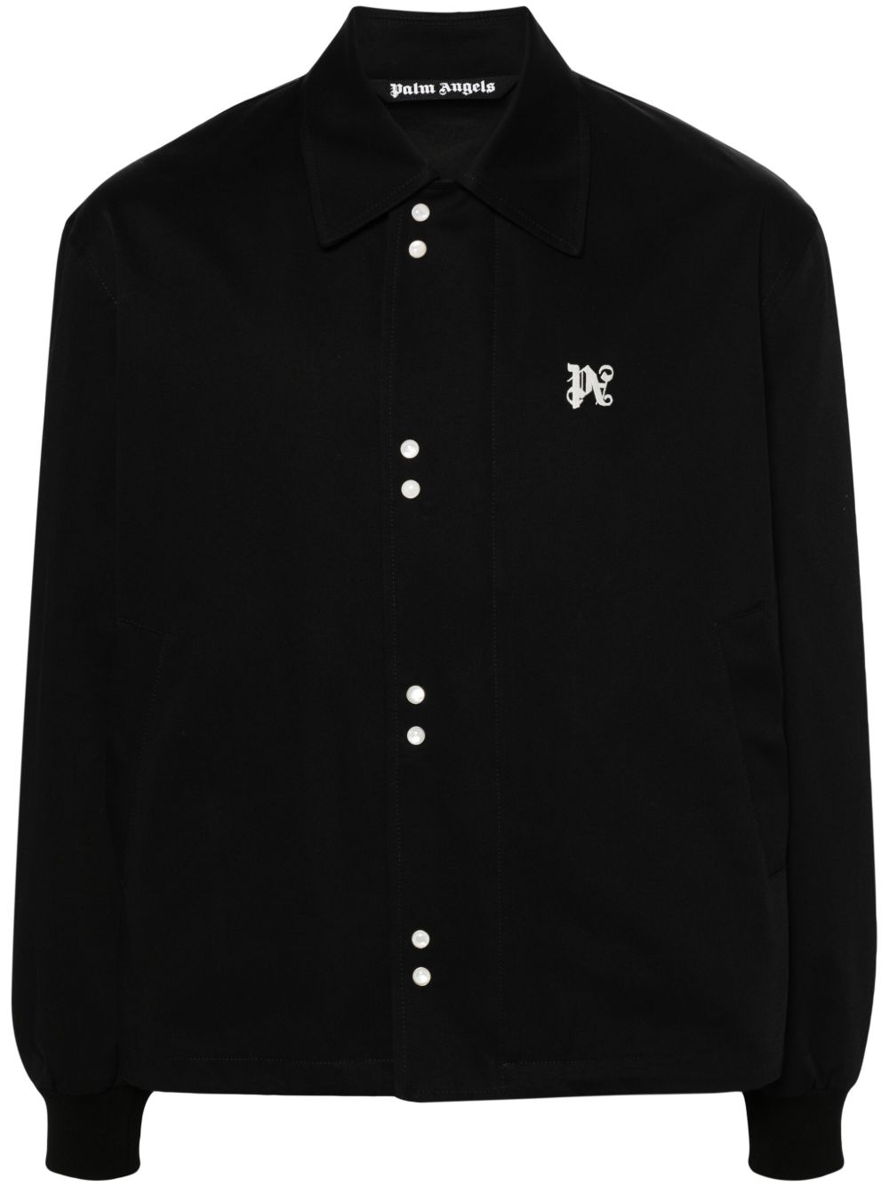 Palm Angels 经典logo刺绣飞行员夹克 - 黑色