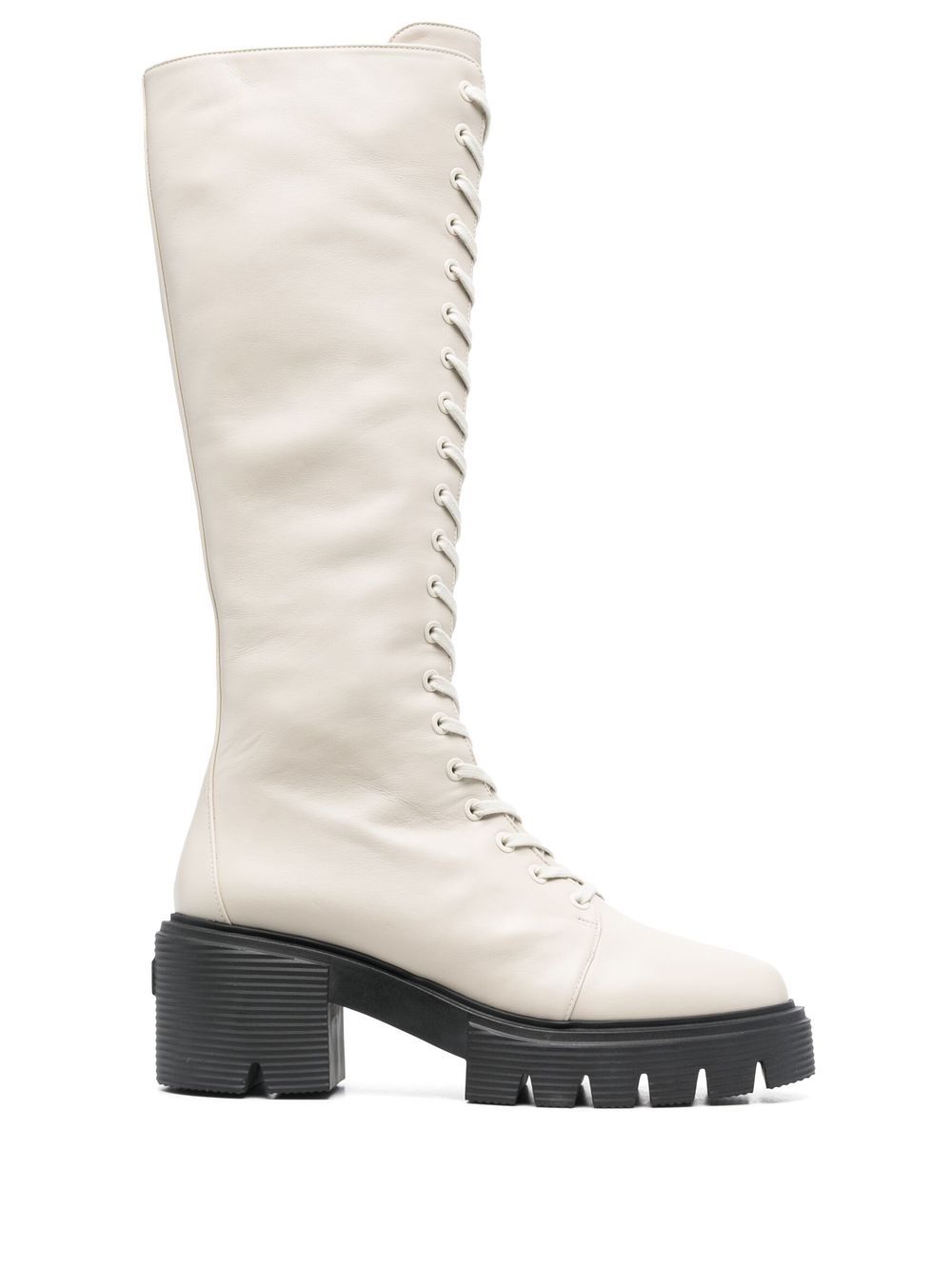 Stuart Weitzman 系带厚底高筒靴 - 中性色