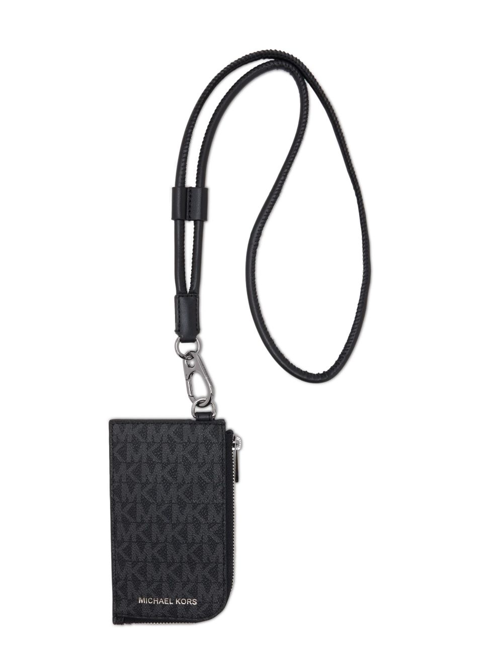 Michael Kors 经典logo印花帆布钱包 - 黑色