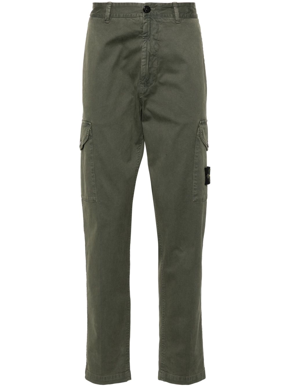 Stone Island 破碎斜纹布长裤 - 绿色