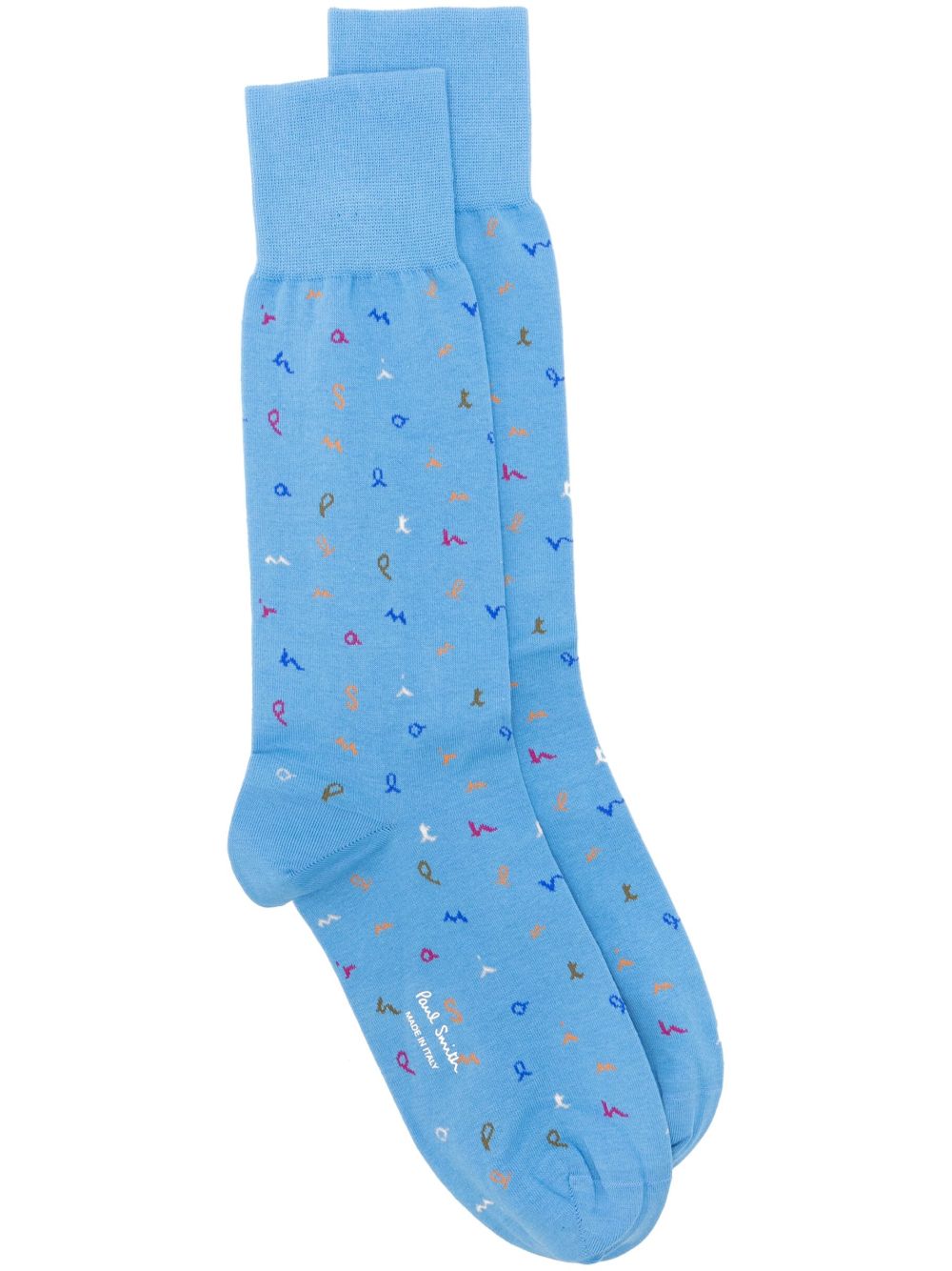 Paul Smith 字母嵌花中筒针织袜 - 蓝色