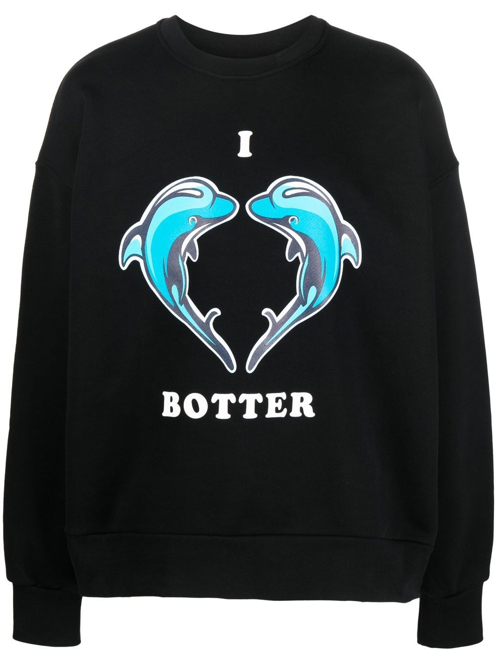 Botter 图案印花圆领卫衣 - 黑色