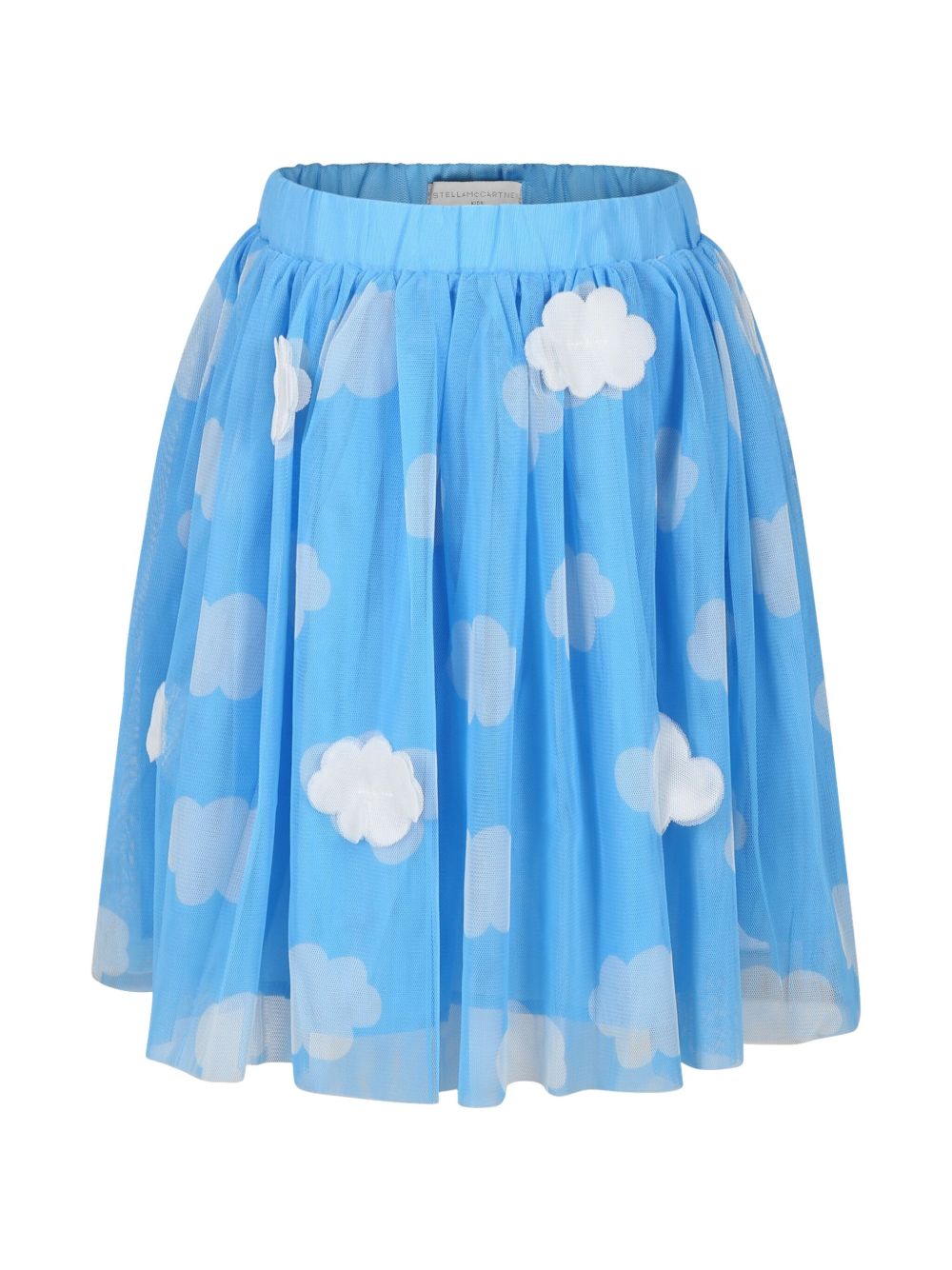 Stella McCartney Kids 云朵贴花薄纱半身裙 - 蓝色