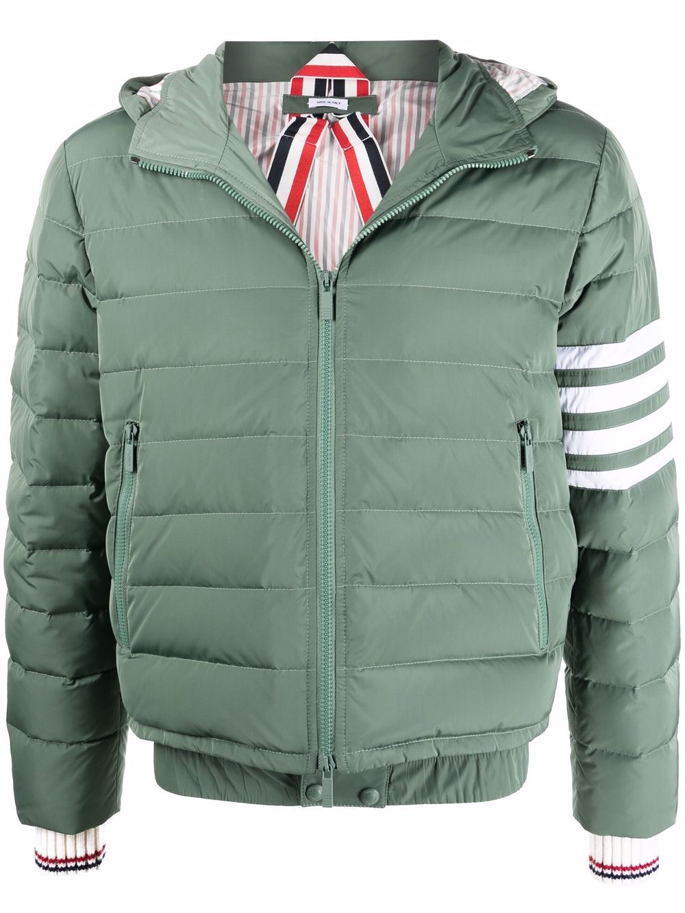 Thom Browne 四条纹羽绒滑雪夹克 - 绿色