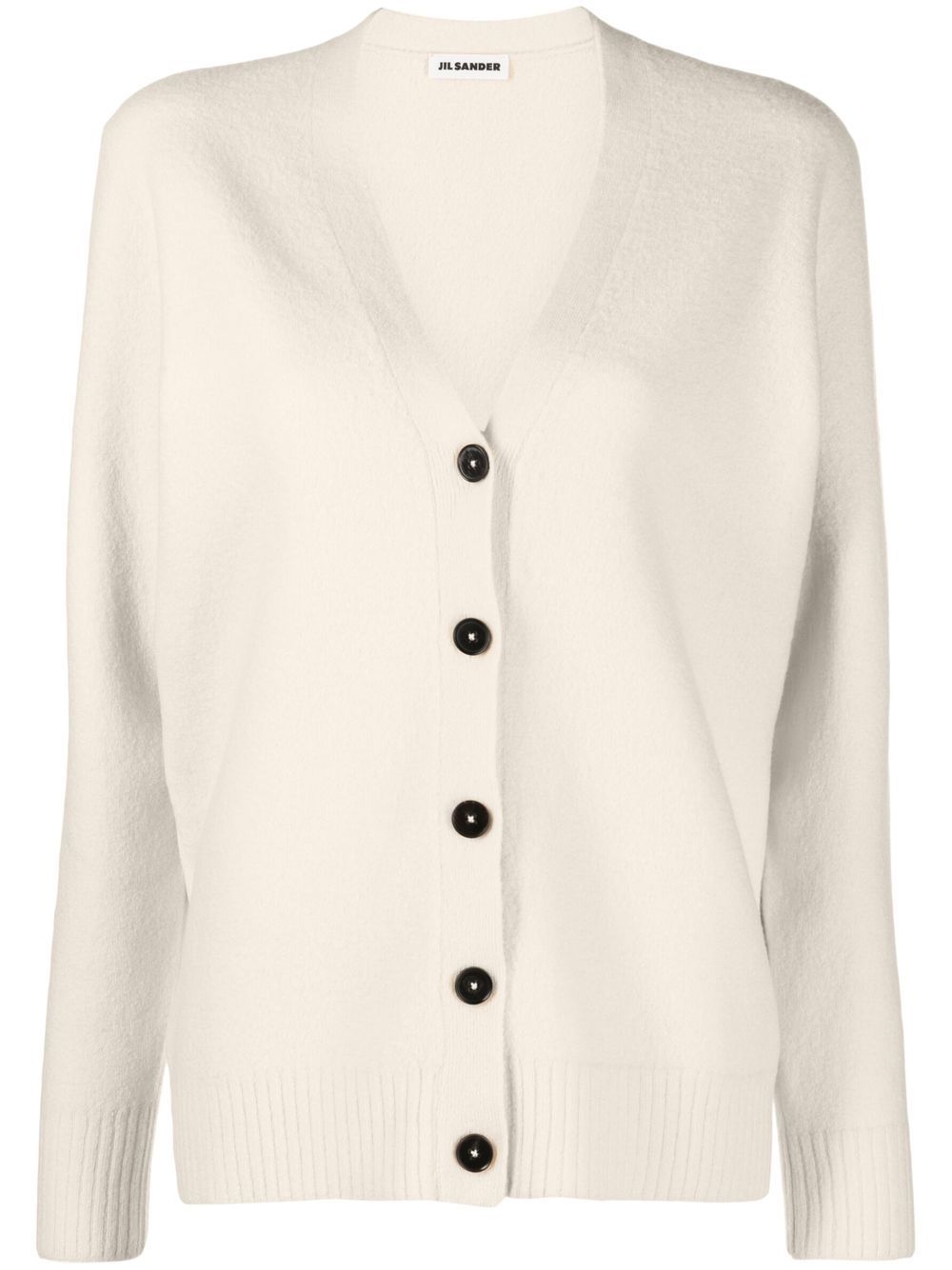 Jil Sander V领羊毛开衫 - 中性色