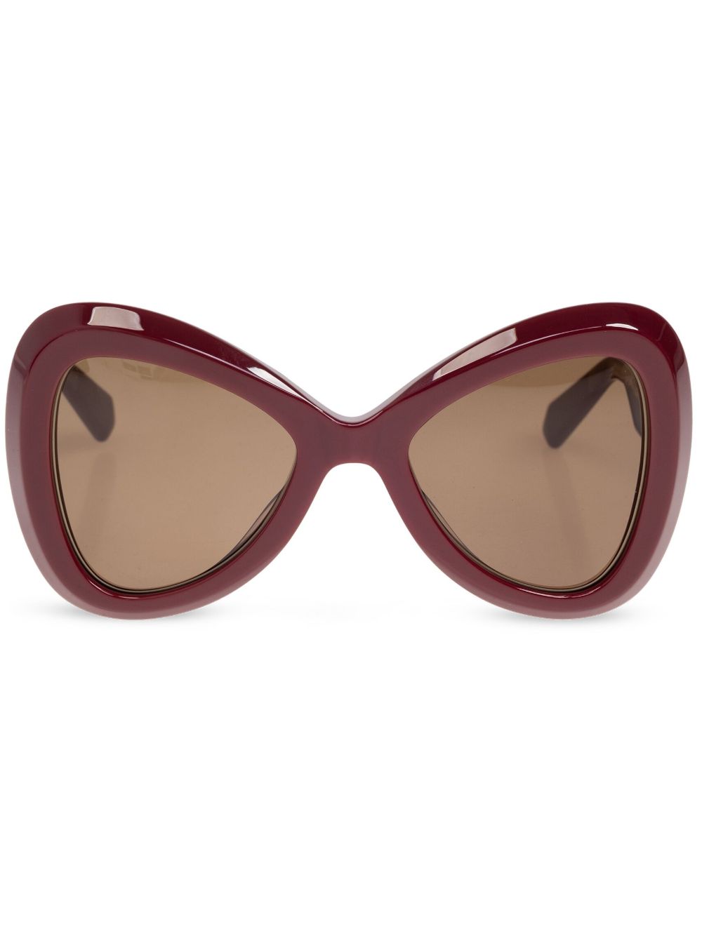 VALENTINO GARAVANI EYEWEAR 超大镜框太阳眼镜 - 红色