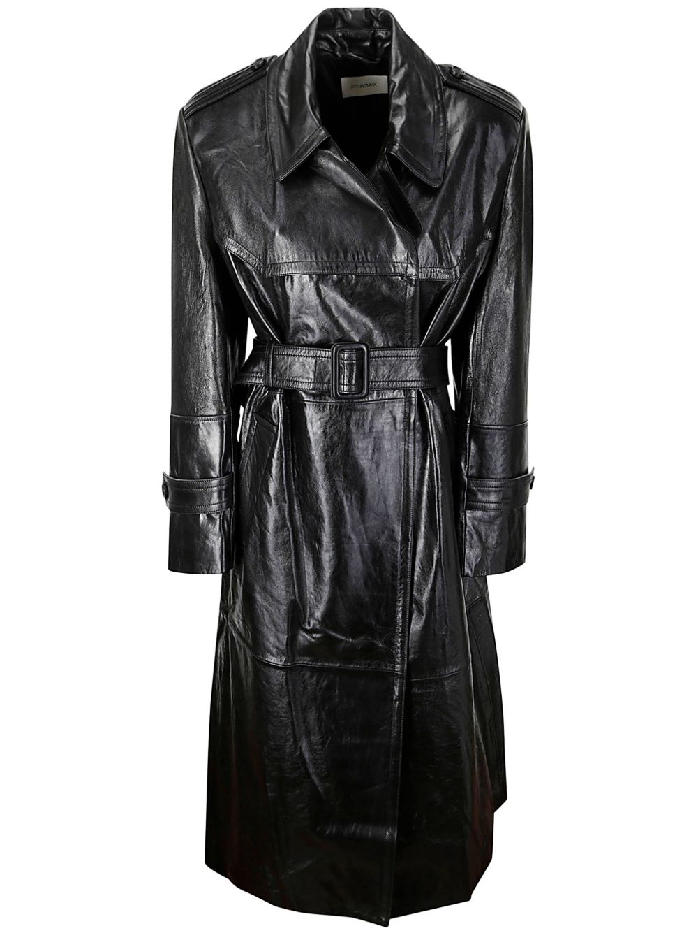 Sportmax 皮质风衣 - 黑色