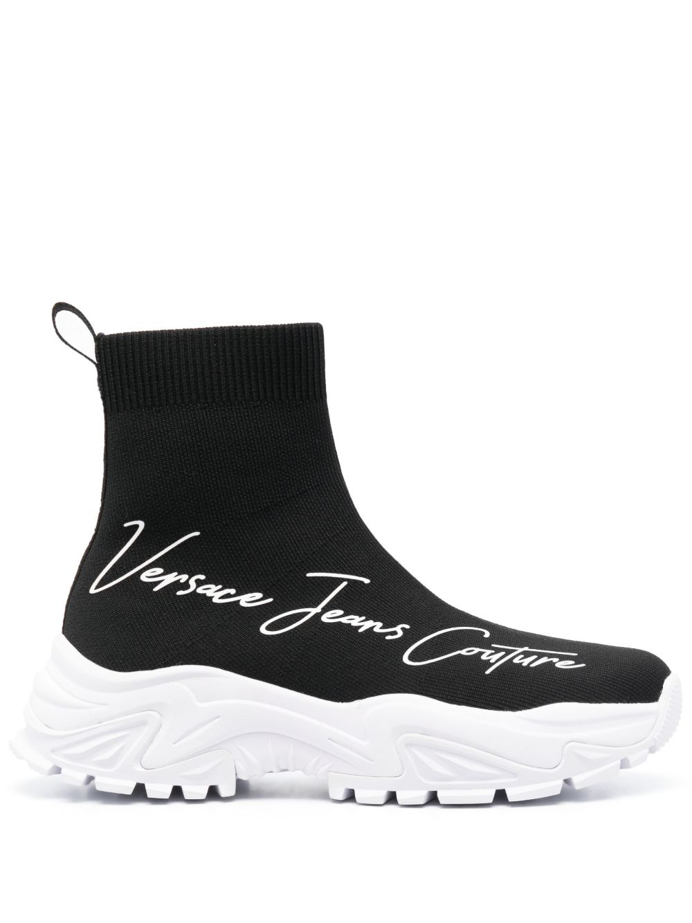 Versace Jeans Couture logo印花高帮运动鞋 - 黑色
