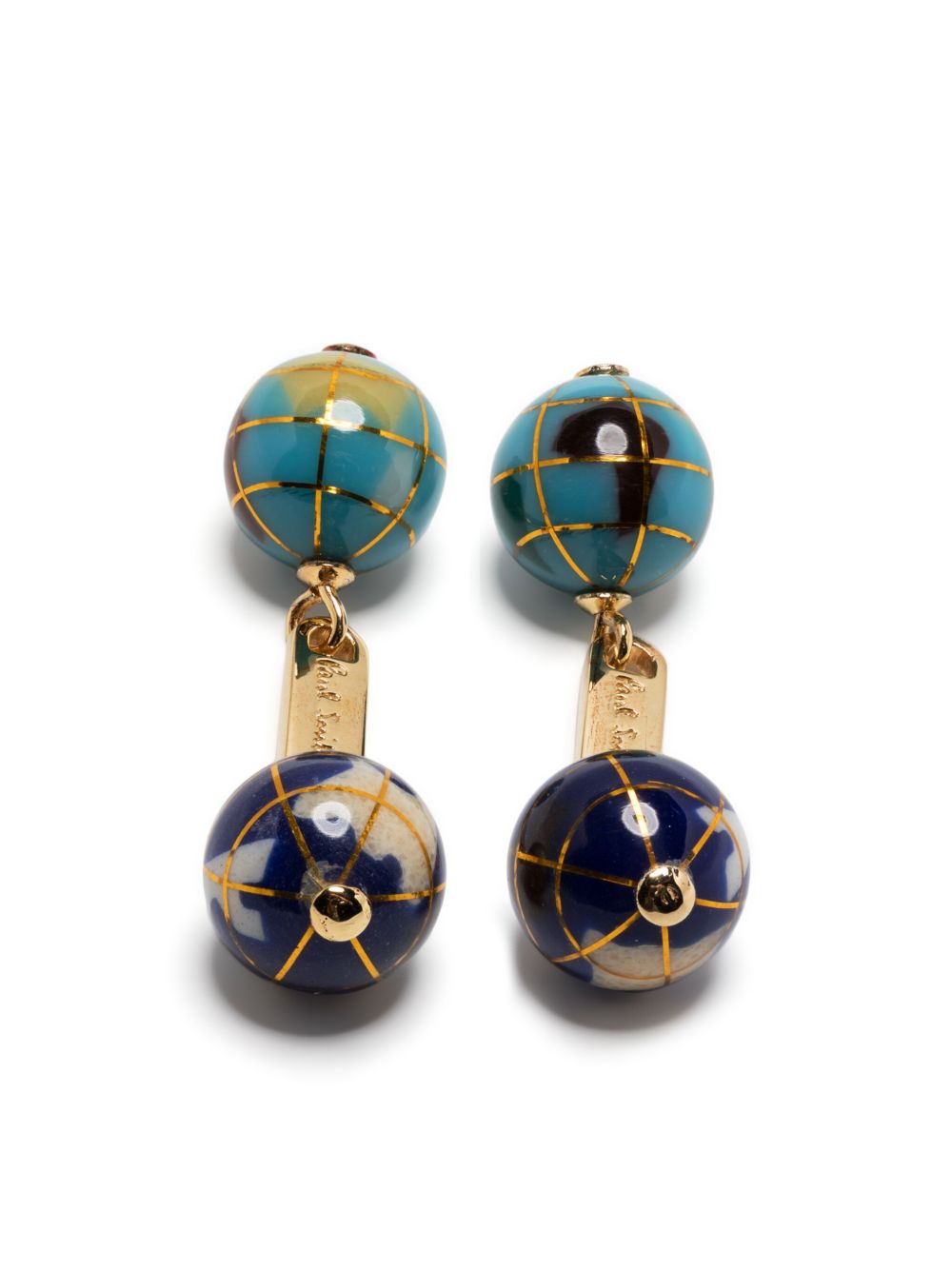Paul Smith Globe 对比袖扣 - 蓝色