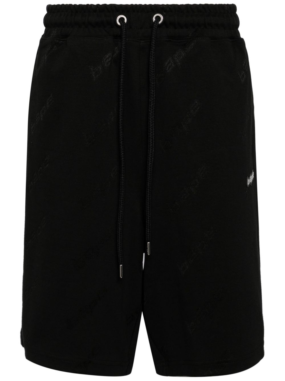 A BATHING APE® logo贴花抽绳运动短裤 - 黑色