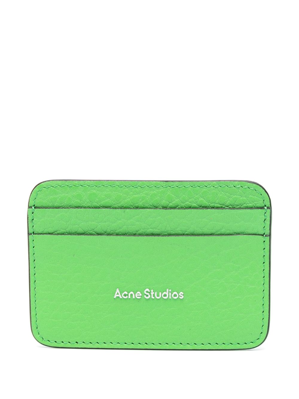 Acne Studios logo印花皮质卡夹 - 绿色
