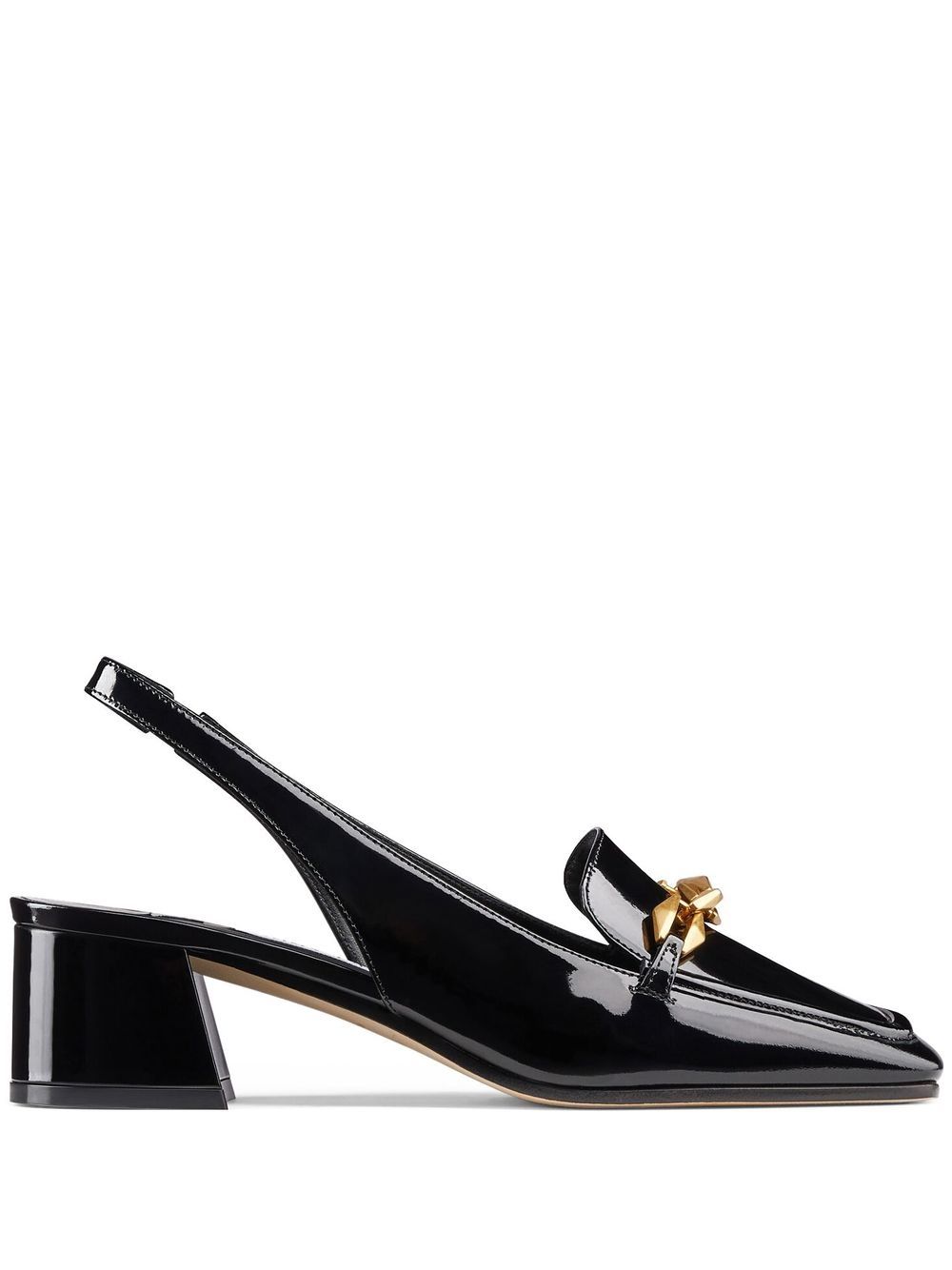 Jimmy Choo Diamond Tilda 裹踝低跟乐福鞋 - 黑色