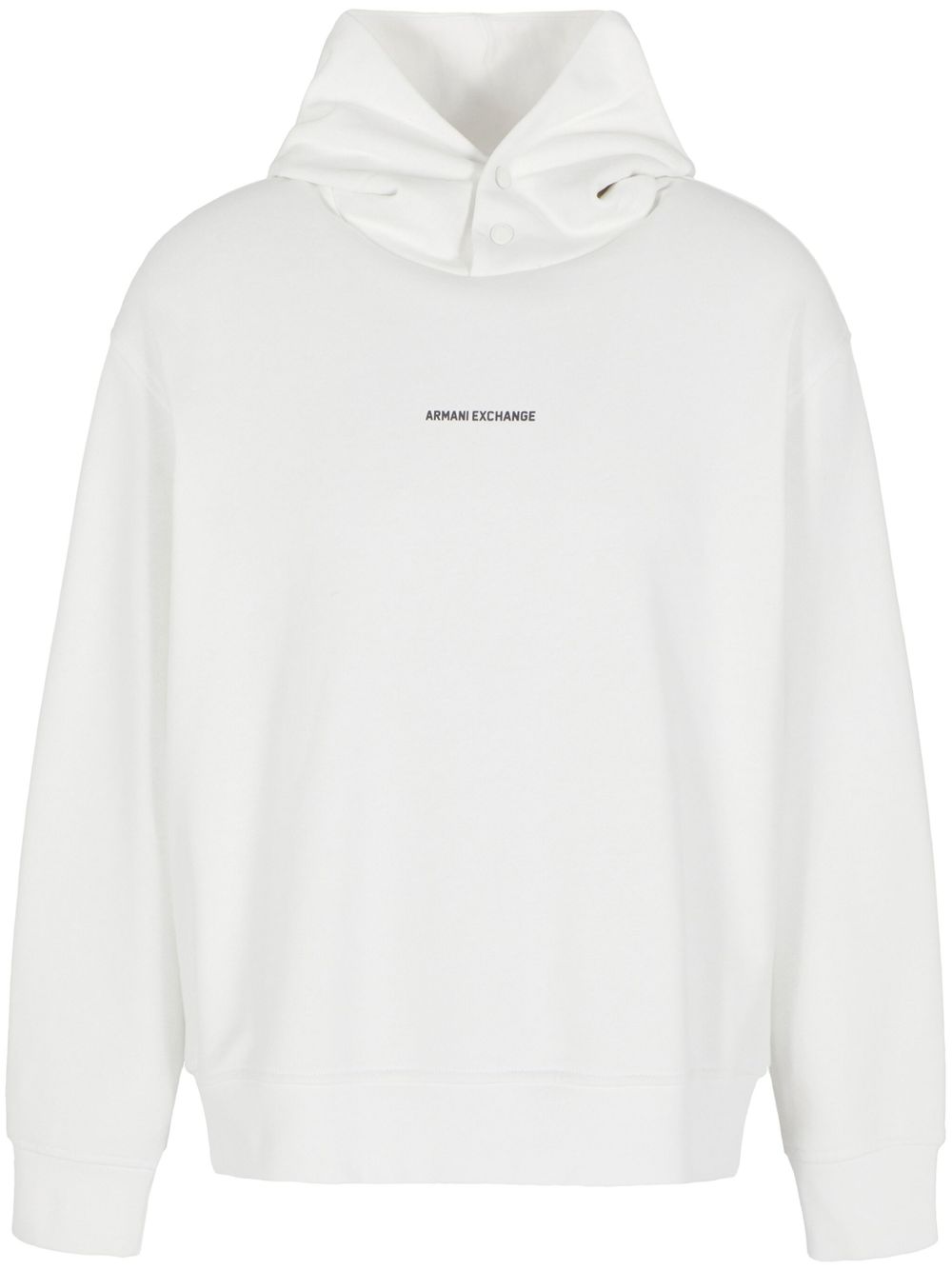 Armani Exchange logo印花连帽衫 - 白色
