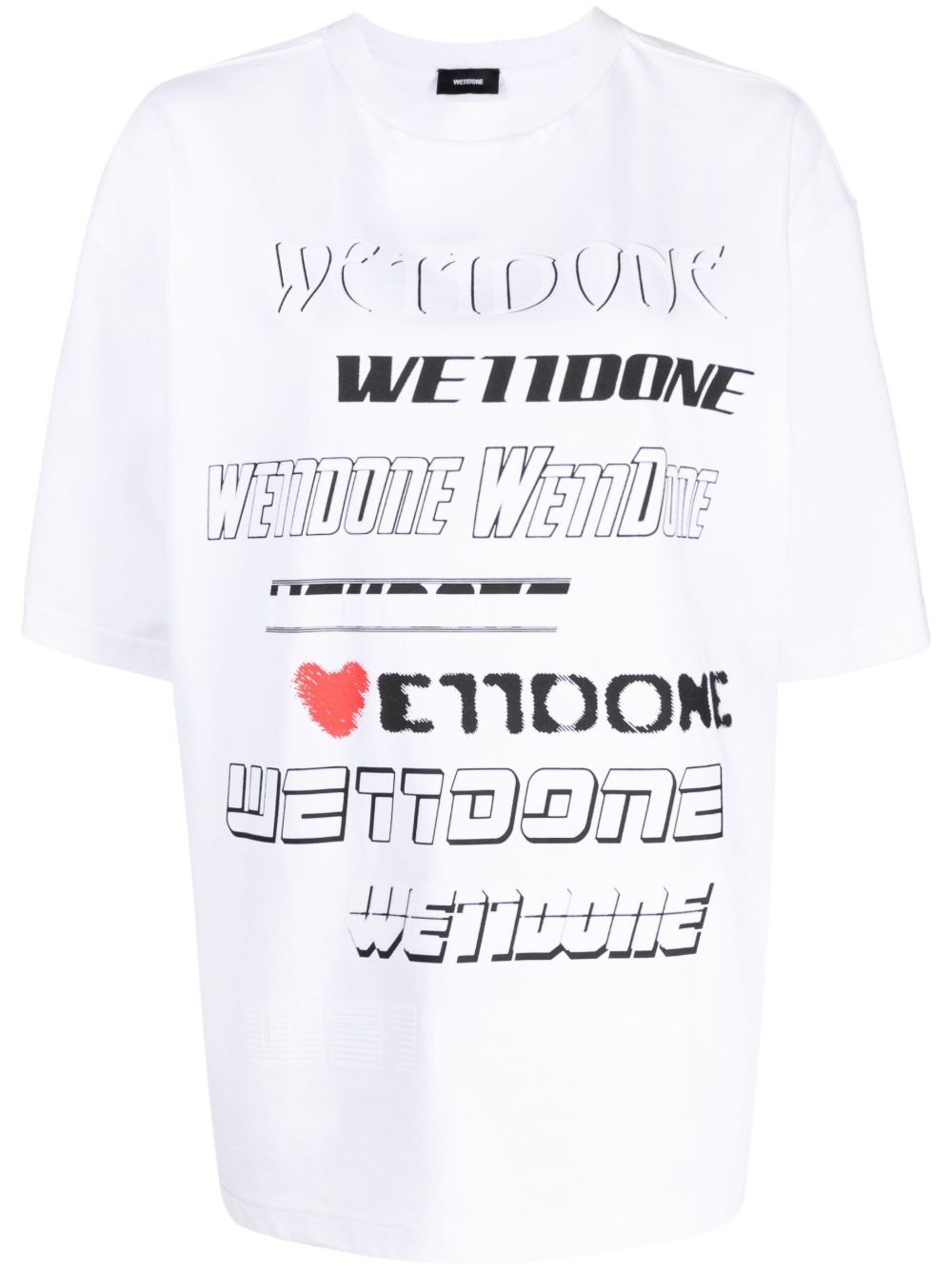 We11done logo印花短袖T恤 - 白色