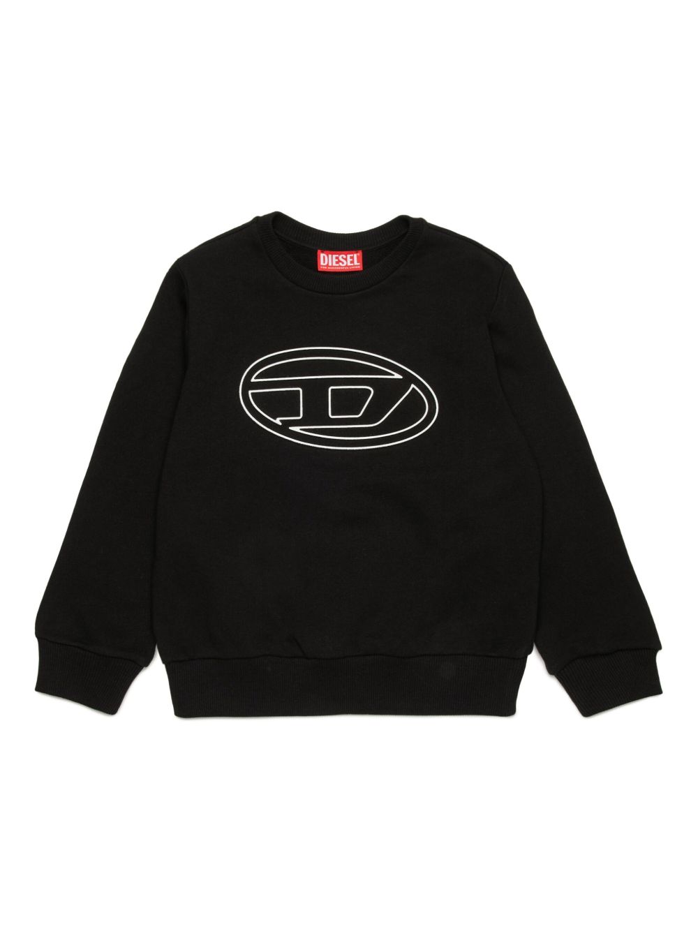 Diesel Kids logo印花棉卫衣 - 黑色