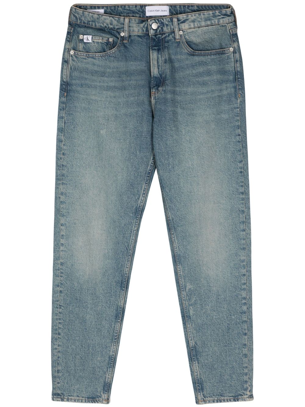 Calvin Klein Jeans 中腰直筒牛仔裤 - 蓝色