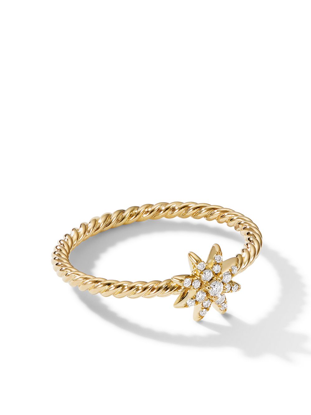 David Yurman 18K黄金 Petite Starburst Station 钻石戒指 - 金色