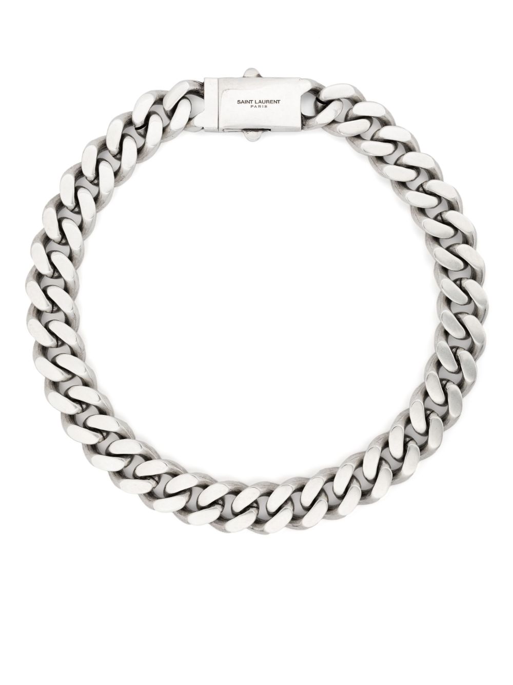 Saint Laurent logo雕刻项链 - 银色