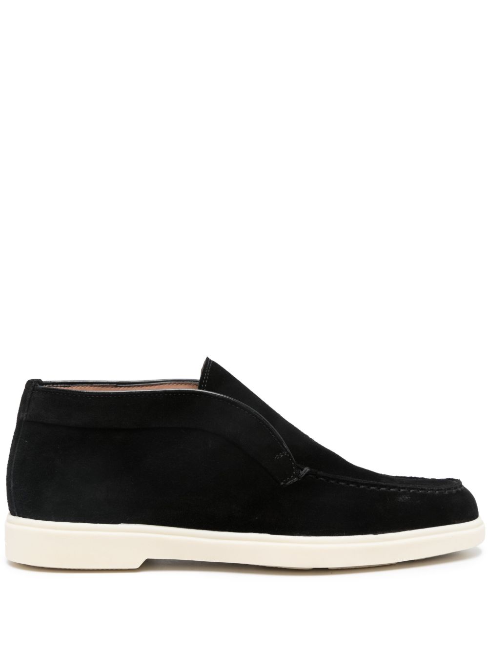Santoni 绒面皮乐福鞋 - 黑色
