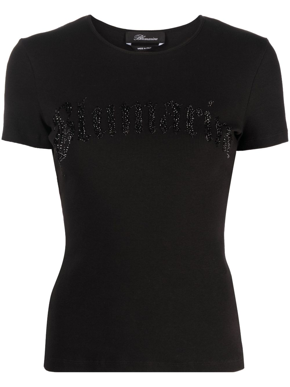 Blumarine logo印花棉T恤 - 黑色