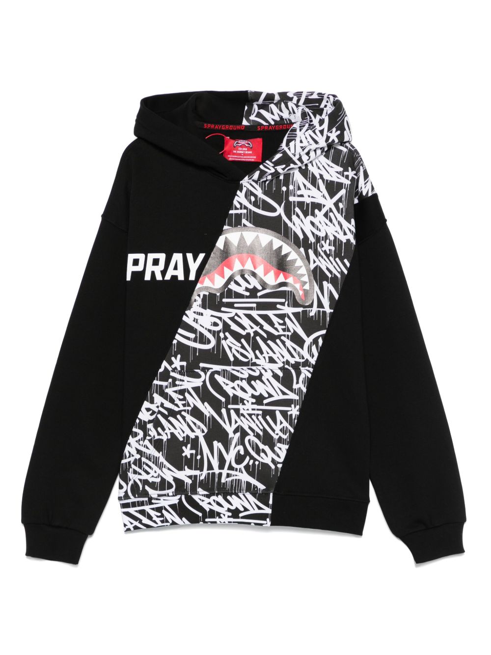 sprayground kid Diagonal Split Raceway 连帽衫 - 黑色
