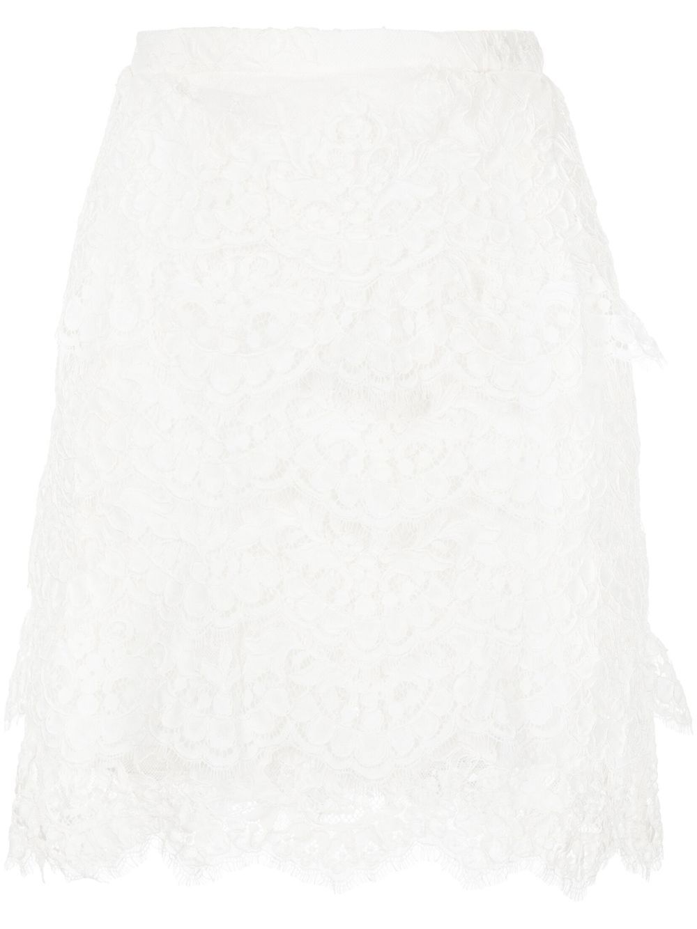 Ermanno Scervino 分层式蕾丝半身裙 - 白色